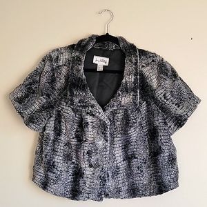 Joseph Ribkoff Faux Fur Stole Shrug Wrap Coverup Size 10